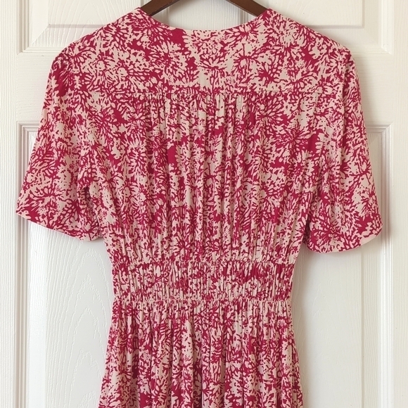 HD in Paris Anthropologie Archipelago Abstract Short Sleeve Mini Dress Pink 0 - Picture 12 of 13